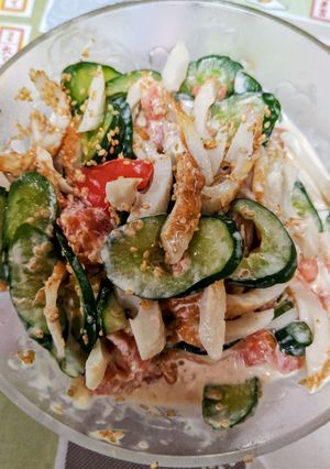 きゅうりと竹輪とトマトで、マヨ胡麻和え-レシピのメイン写真