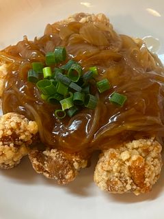 冷凍唐揚げの玉ねぎあんかけ-レシピのメイン写真