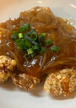 冷凍唐揚げの玉ねぎあんかけ-レシピのメイン写真