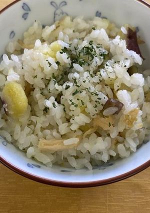 さつまいもとさきいかの炊き込みご飯-レシピのメイン写真