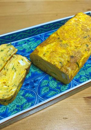 丸いフライパンでも綺麗な形の玉子焼き-レシピのメイン写真