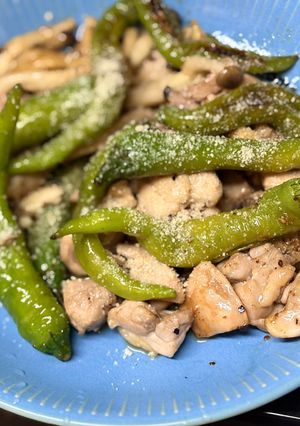 鶏肉と万願寺とうがらしのオイスターソース炒め-レシピのメイン写真