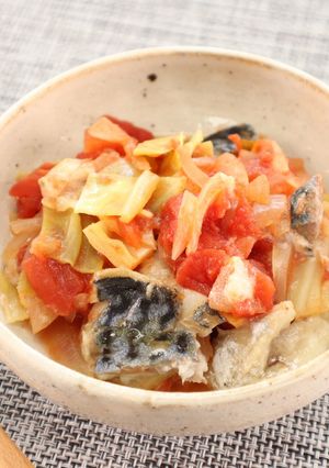 介護食　簡単さばのトマト煮-レシピのメイン写真
