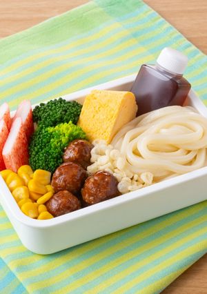 ミートボールうどん弁当-レシピのメイン写真