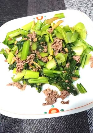 牛肉と小松菜の中華炒め-レシピのメイン写真