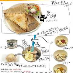 รูปของ サバ缶ポテトの三角ホットサンド