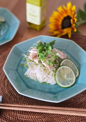 鶏ささみとレモンオイルのベトナム風素麺-レシピのメイン写真
