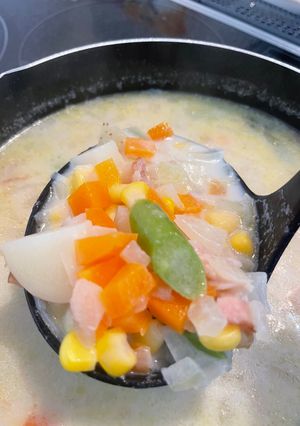 寒い冬に簡単コーンスープか⁈-レシピのメイン写真