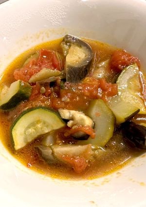 レンジで簡単ナスとトマトのさっぱり煮-レシピのメイン写真