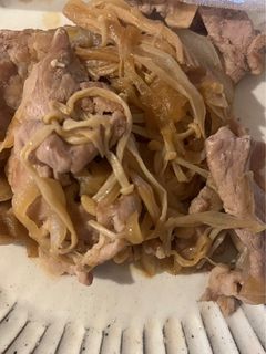 豚こまとえのきと玉ねぎの甘辛炒め-レシピのメイン写真