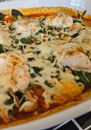 焼くまで５分　チキンのトマトパスタ焼き-レシピのメイン写真