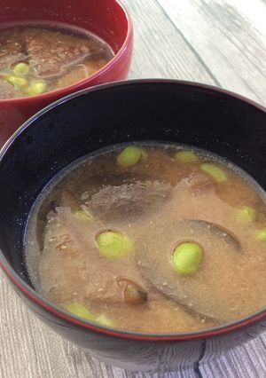 冷凍揚げナスのみそ汁-レシピのメイン写真
