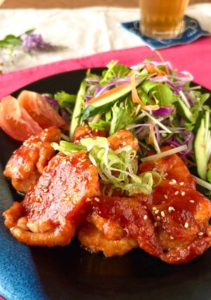 簡単夕食主菜・お弁当★鶏むね肉のヤンニョムチキン-レシピのメイン写真
