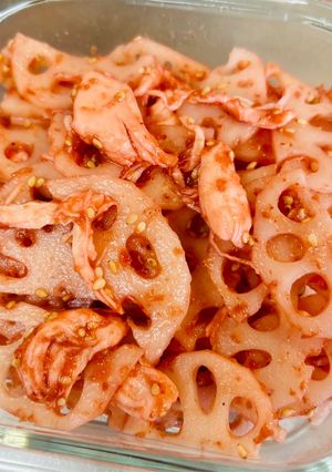 蓮根と鶏ササミの梅和え-レシピのメイン写真