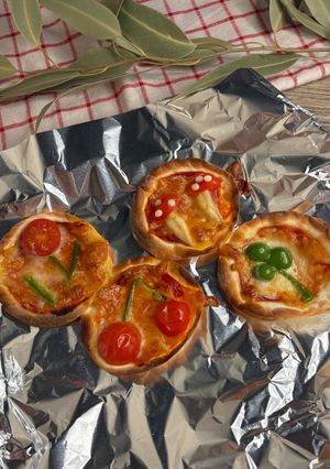 簡単かわいい餃子の皮ピザ-レシピのメイン写真