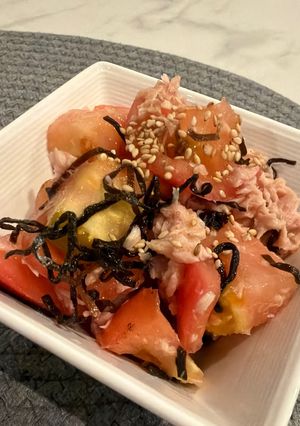 ノンオイル！トマトのツナ塩昆布和え🍅-レシピのメイン写真
