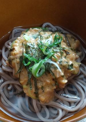 ひきわり納豆卵塩昆布蕎麦-レシピのメイン写真