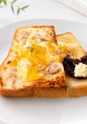 ツナマヨチーズ&つぶあんトースト-レシピのメイン写真