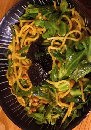 キャベツと納豆のマヨ和えウコン入りパスタ-レシピのメイン写真