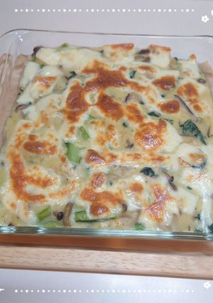 焼き豆腐と蒸し茸の豆乳グラタン-レシピのメイン写真