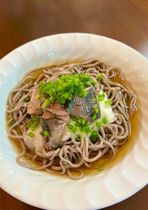 冷んやり☆さば缶とろろそば-レシピのメイン写真