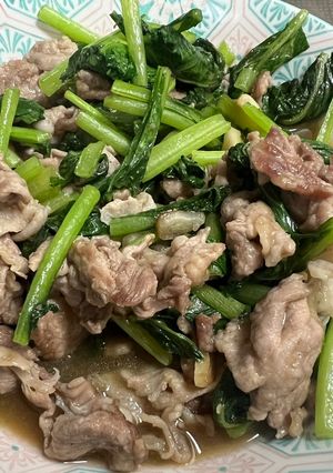 豚肉と小松菜の炒め物⭐︎ウスターソース-レシピのメイン写真