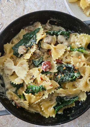 ソーセージとほうれん草のクリームパスタ-レシピのメイン写真