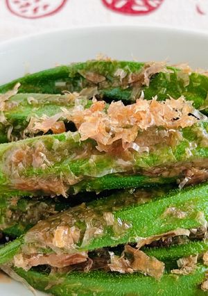 レンジで簡単副菜！オクラの梅おかか和え-レシピのメイン写真