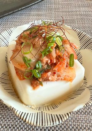 ごま油香るツナとキムチの冷やっこ-レシピのメイン写真