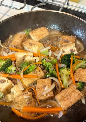 【節約夕食】合挽と厚揚げの野菜の中華炒め-レシピのメイン写真