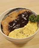 味噌&カルボナーラあいがけカツ丼