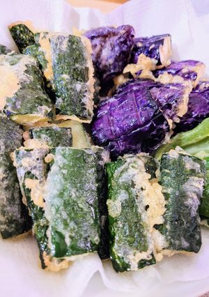 おばけきゅうりと夏野菜の天ぷら+天ぷら衣-レシピのメイン写真