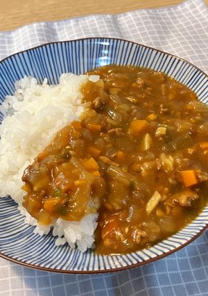 夏野菜たっぷり🍛フライパンでキーマカレー-レシピのメイン写真