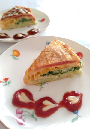 ミルクレープ風！具だくさん卵焼き-レシピのメイン写真