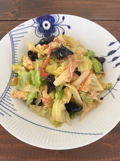 キャベツときくらげと卵で簡単中華炒め-レシピのメイン写真