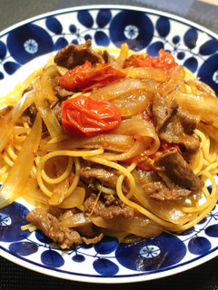 簡単・美味!トマトすき焼きパスタ-レシピのメイン写真