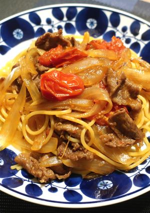 簡単・美味！トマトすき焼きパスタ-レシピのメイン写真