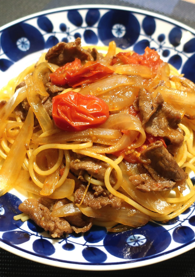 簡単・美味！トマトすき焼きパスタ-レシピのメイン写真