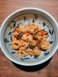 れんこんと椎茸の甘辛にんにく醤油煮込み-レシピのメイン写真