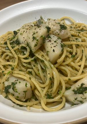 ホタテの大葉バジリコパスタ-レシピのメイン写真