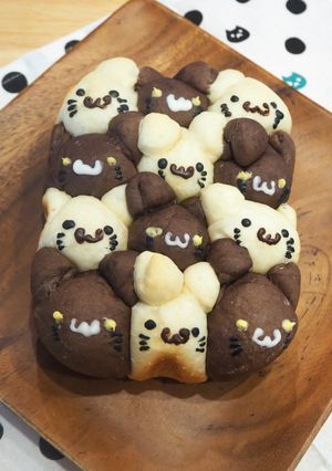 ほぼホームベーカリーで♪猫のちぎりパン-レシピのメイン写真