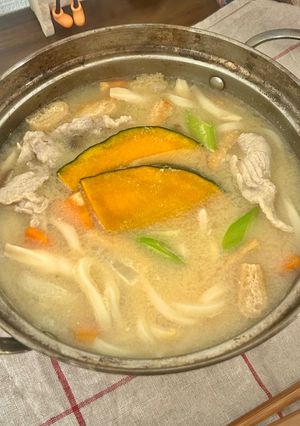 野菜ごろごろ!ほっこり味噌ほうとう-レシピのメイン写真