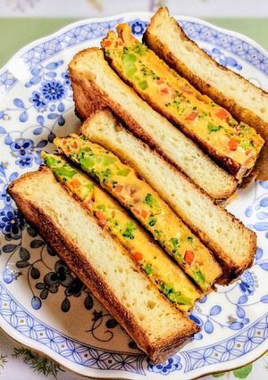 ランチ！ブロッコリーと卵のトーストサンド-レシピのメイン写真