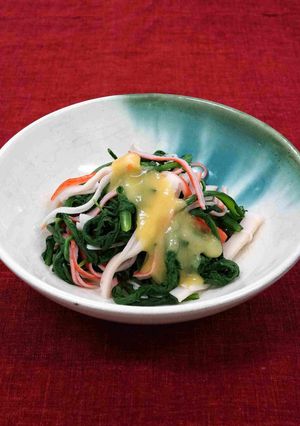 春菊とかにかまのからし酢みそがけ-レシピのメイン写真