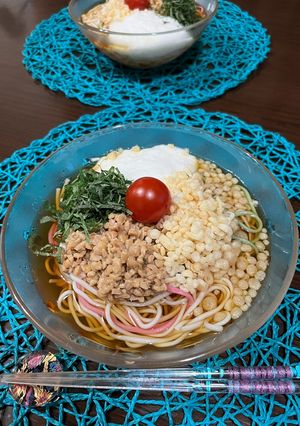 手軽にパパっと出来る！【納豆とろろ冷麦】-レシピのメイン写真