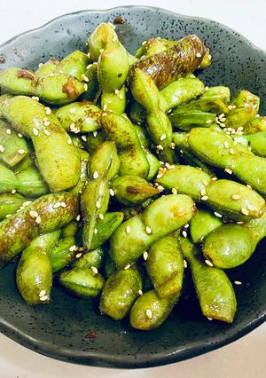 丹波黒枝豆の蒸し焼きにんにく醤油風味-レシピのメイン写真