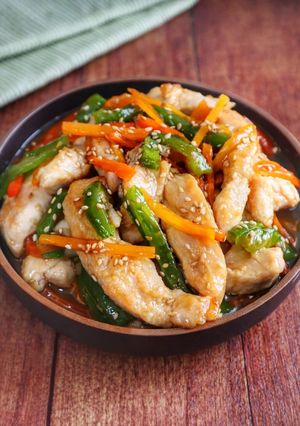 10分爆速おかず【鶏肉と野菜の甘酢炒め】-レシピのメイン写真