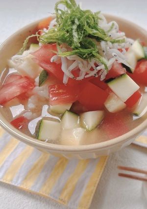 しらすと夏野菜の味噌冷やし茶漬け-レシピのメイン写真