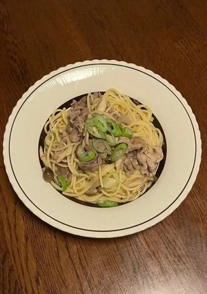 豚肉としめじの柚子胡椒パスタ-レシピのメイン写真