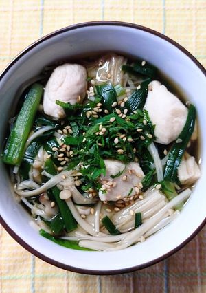 鶏ささみと ニラ えのきの 和風スープ♬-レシピのメイン写真